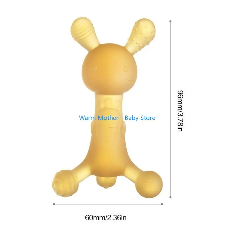 かわいいウサギの赤ちゃんの歯研ぎスティック赤ちゃんの咬傷防止手おしゃぶり 3 か月以上 57QE