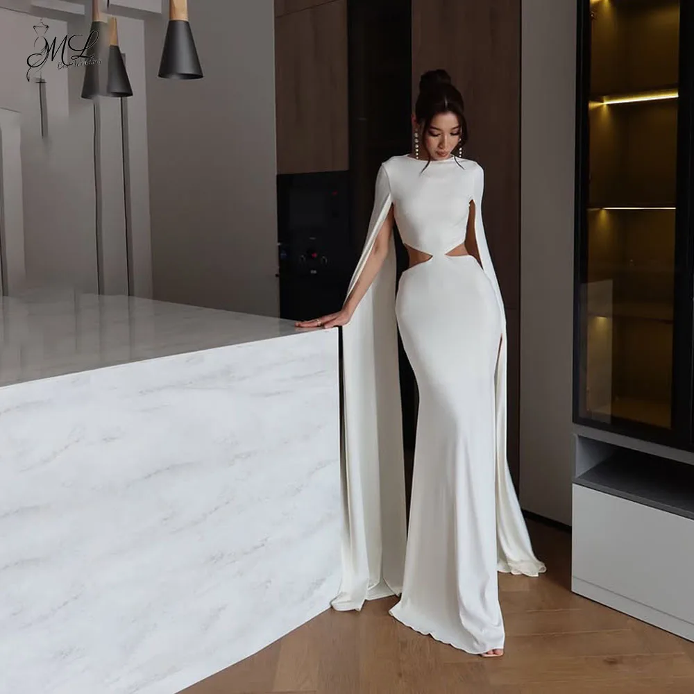 

ML Charming Long Sleeves Mermaid Wedding Dress Women 2026 Open Back Flowers O-Neck Bridal Gown Vestidos De Novia Customized