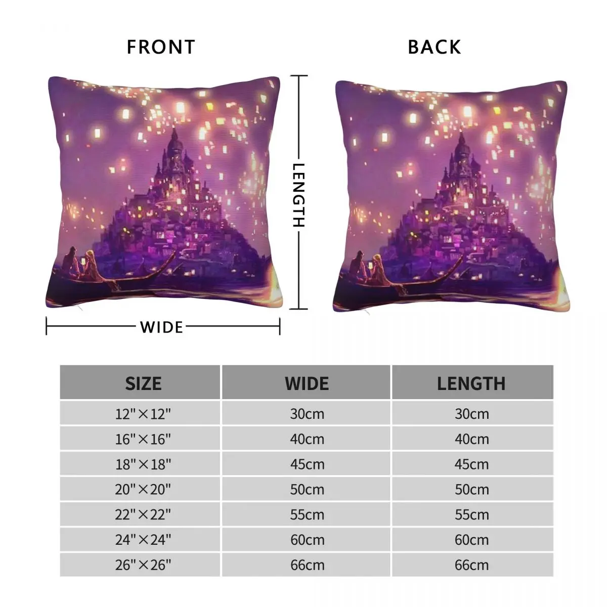 Glowing Castle Square Pillowcase Polyester Linen Velvet Pattern Zip Decorative Throw Pillow Case Home Cushion Case 18