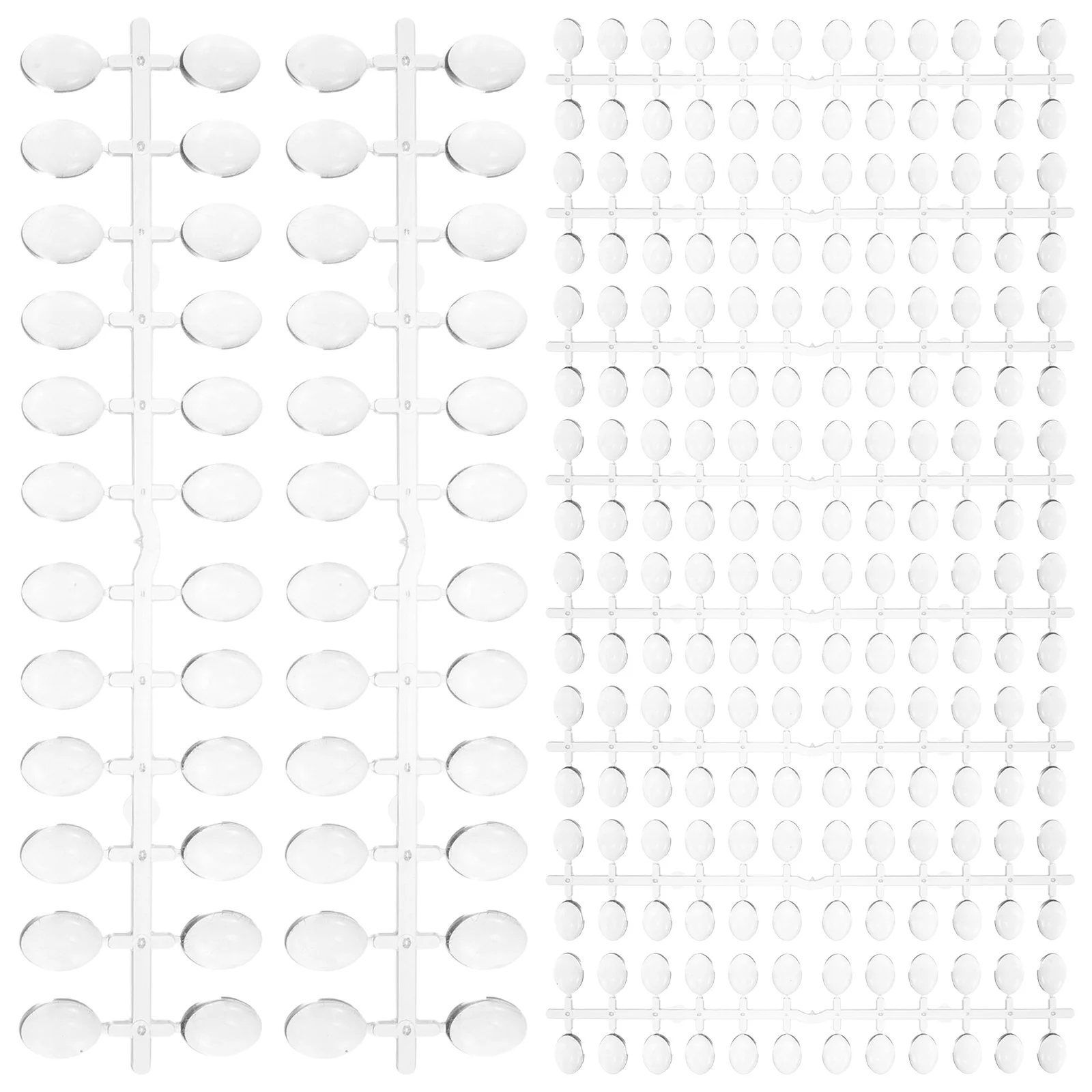 12Sets Semitransparent False Nails Medium Oval Tips Display Board Reliable Customer Preview Nail Art Design Tools