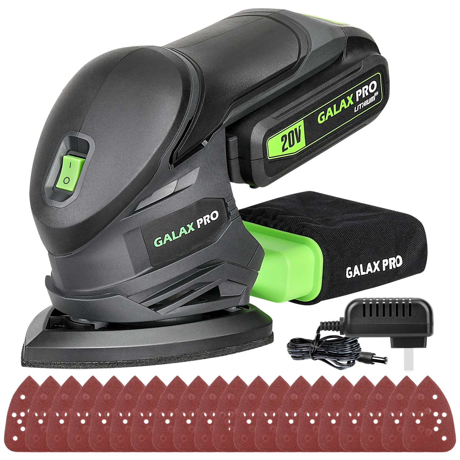 GALAX PRO Cordless Detail Sander 20V Copper Motor 12000 RPM Electric Orbital Sander for Woodworking Detail Sanding 20 Sandpapers image 3