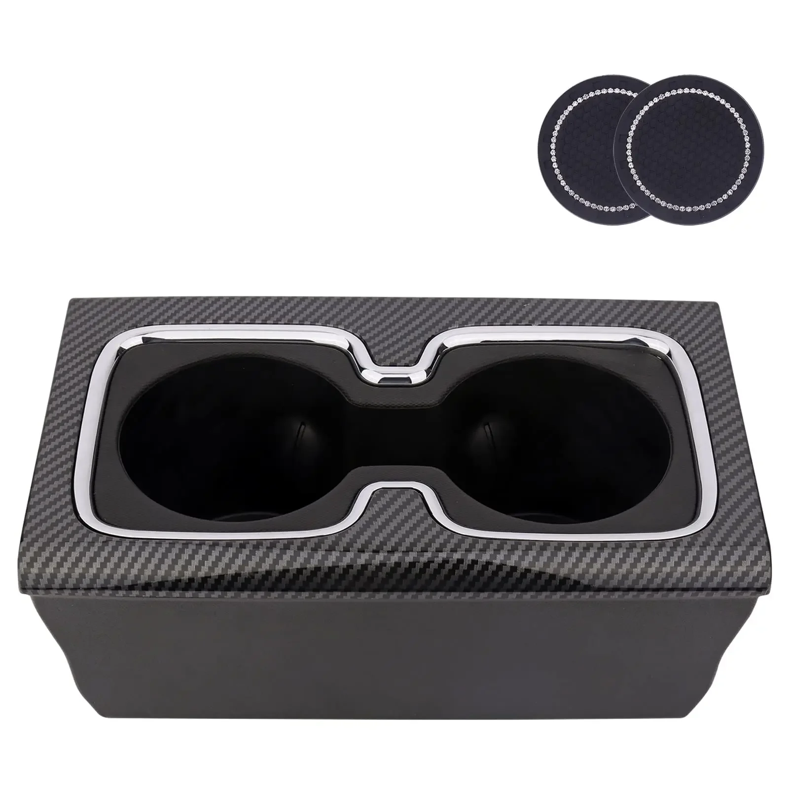 

Carbon Fiber Center Console Cup Holder For Chevy Silverado GMC Sierra 2014-2016