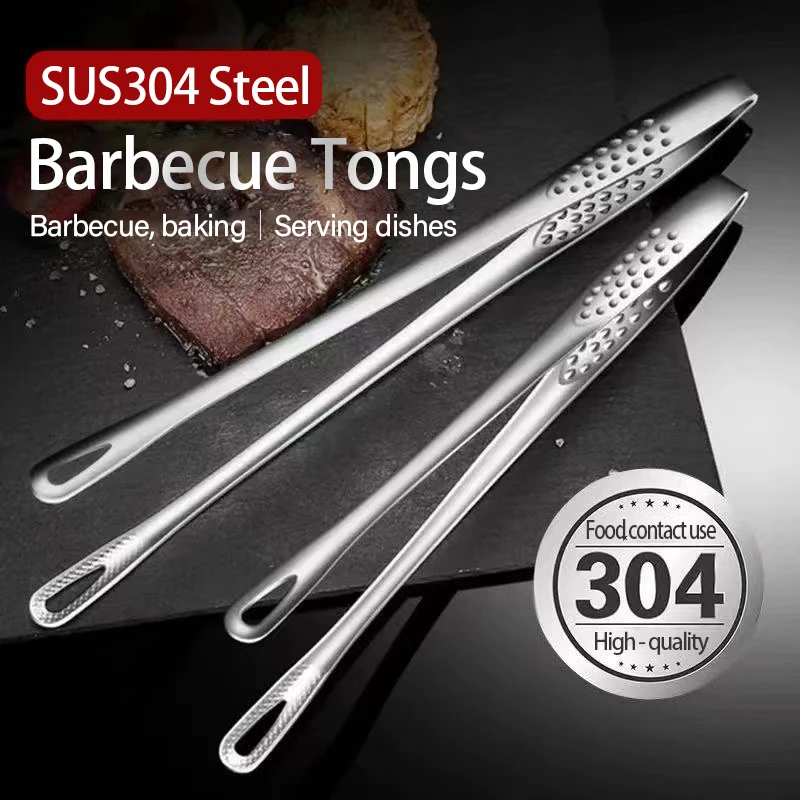 

Stainless Steel Kitchen Tongs BBQ Grill Meat Barbecue Tongs Clip Food Utensils Cooking Tweezers Food Tongs CFQJ002