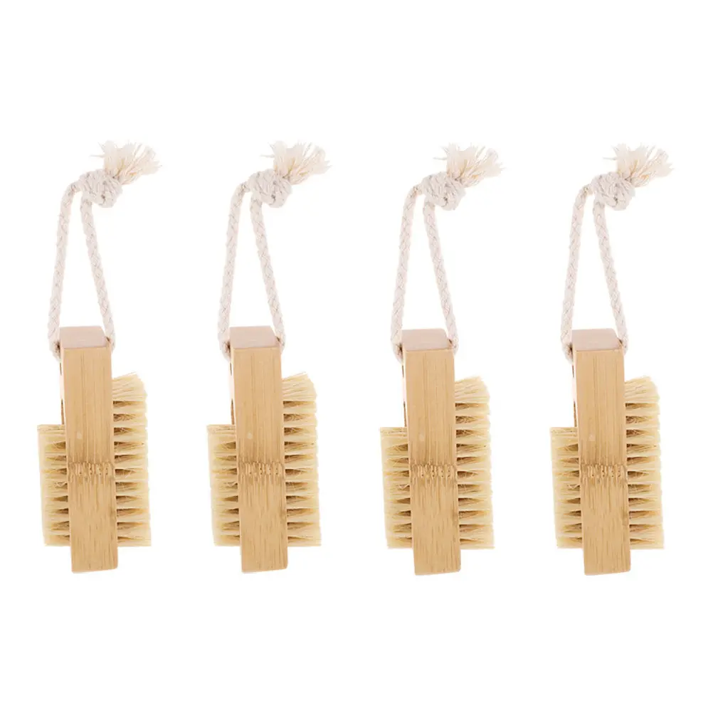 

4Pcs Bamboo Nail Brushes Portable Lightweight Scrubbing Cleaning Brush for Fingernails Toenails Manicure Nail Cleaner