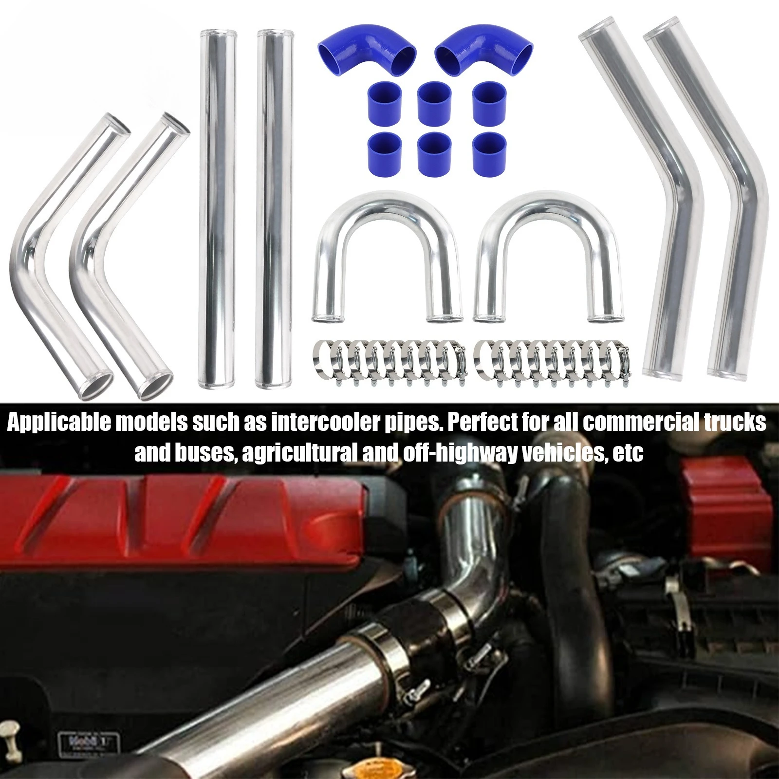Kit de tuyaux de turbocompress - Intercooler Piping Kit Aluminum 2.5 Inch avis et prix