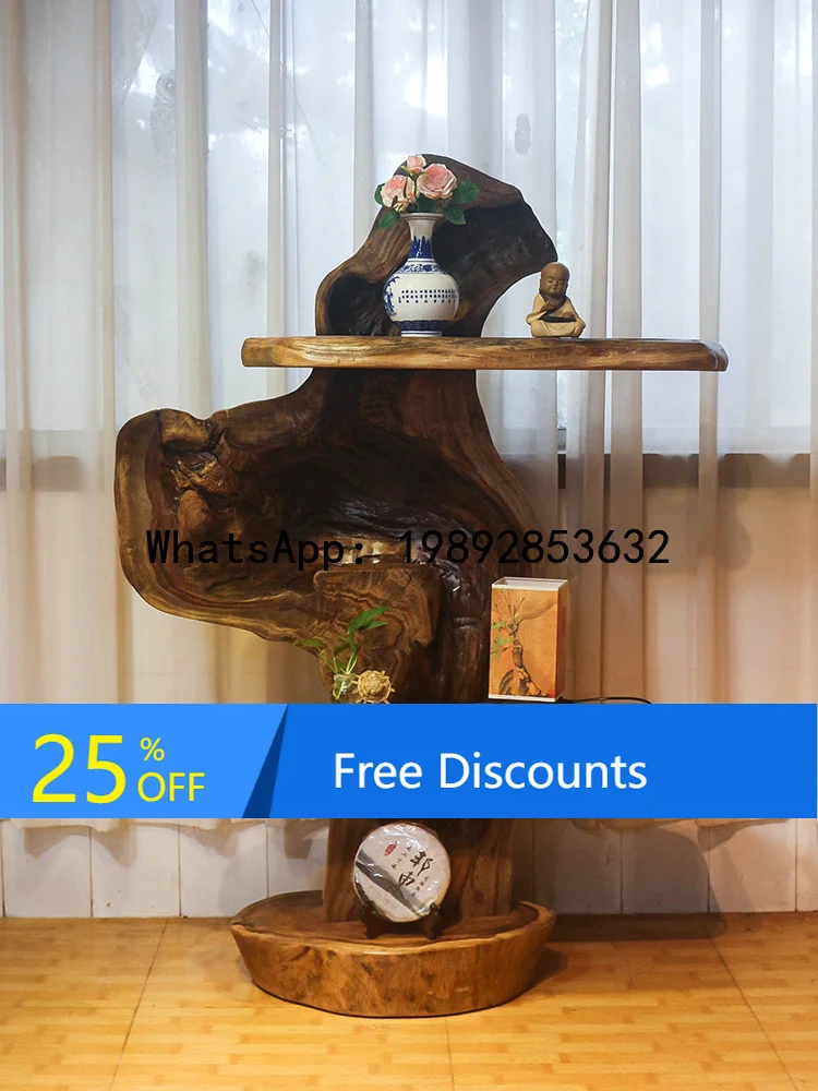 XL Antique Display Cabinet Black Walnut Color Multi-Treasure Shelf Bookshelf Display Cabinet Tea Cup Rack Flower Rack