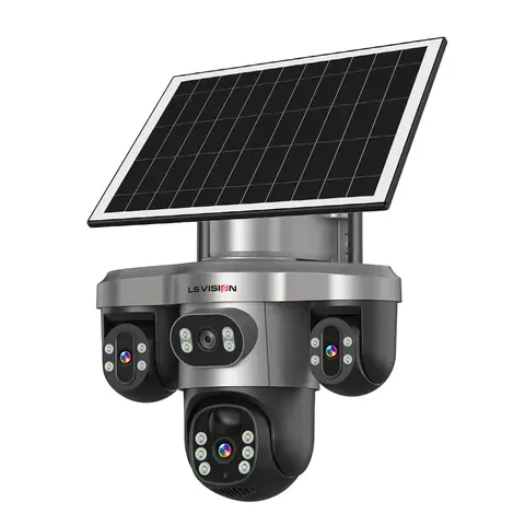 LS VISION V380 Three Lens 4G Camera Solar Outdoor Wifi Human Detection Night Vision Waterproof Security Video Battery Camara