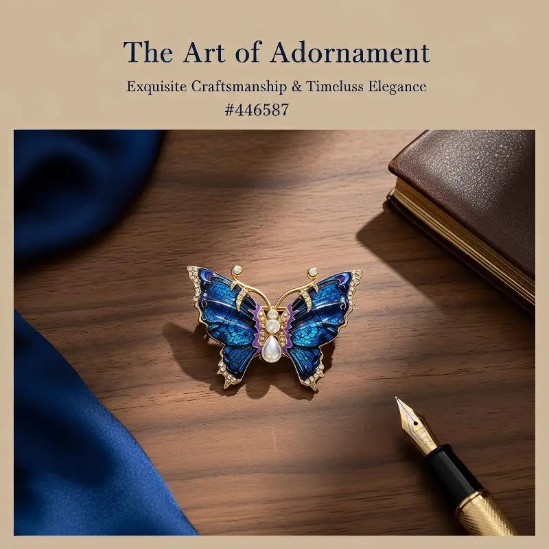 1Pcs Clothing Pin Baroque Luxury  Butterfly Design Brooches For Men And Women Fashion Jewelry Accessories