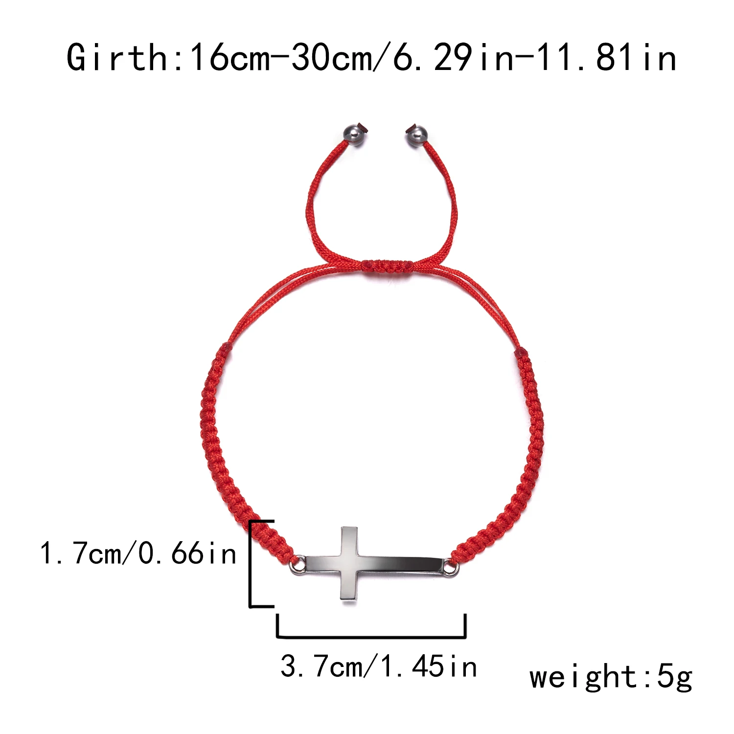 Hip Hop Edelstahl Kreuz geflochtenes Armband für Frauen Männer rot schwarz einfaches Paar verstellbare Handgelenk Armreif Christian Souvenir – Detail 12