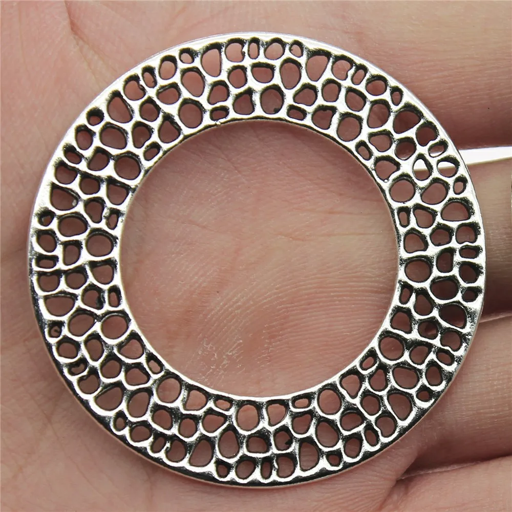 WYSIWYG 4 pièces 49x49mm guirlande de breloques grand cercle rond pendentifs alliage bricolage accessoires de fabrication de bijoux