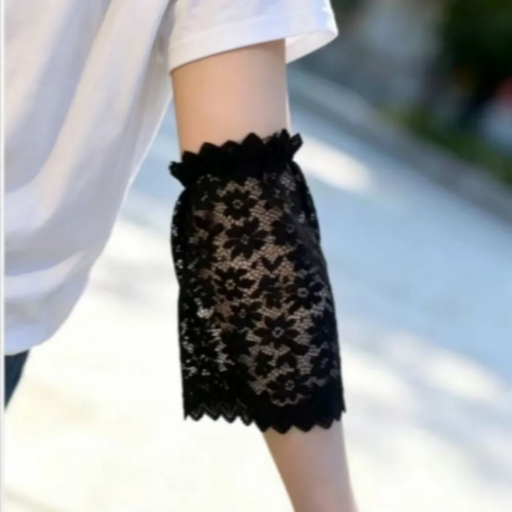 Formal Solid Color Lace Floral Cuffs Bell Sleeves Mesh Fake Sleeves Stretchable White Wrist Accessories Girl
