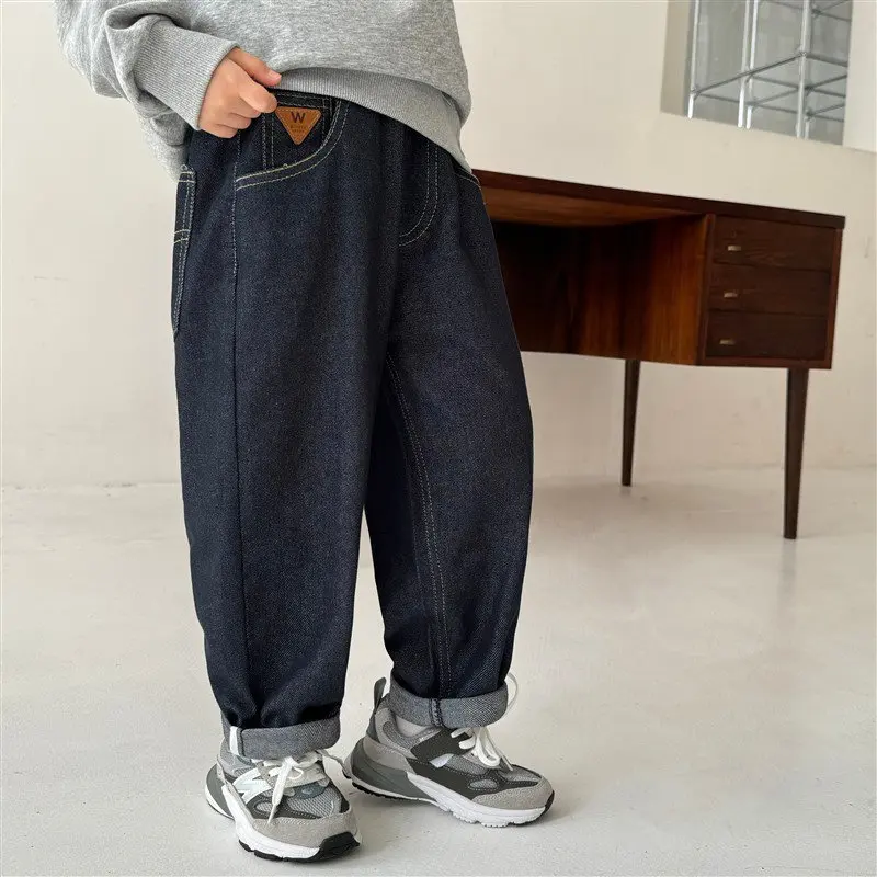 

Boys Jeans Pants Autumn Clothes Children's Pants Older Children 2025 New Boys Autumn Trousers Velvet Children's Clothing