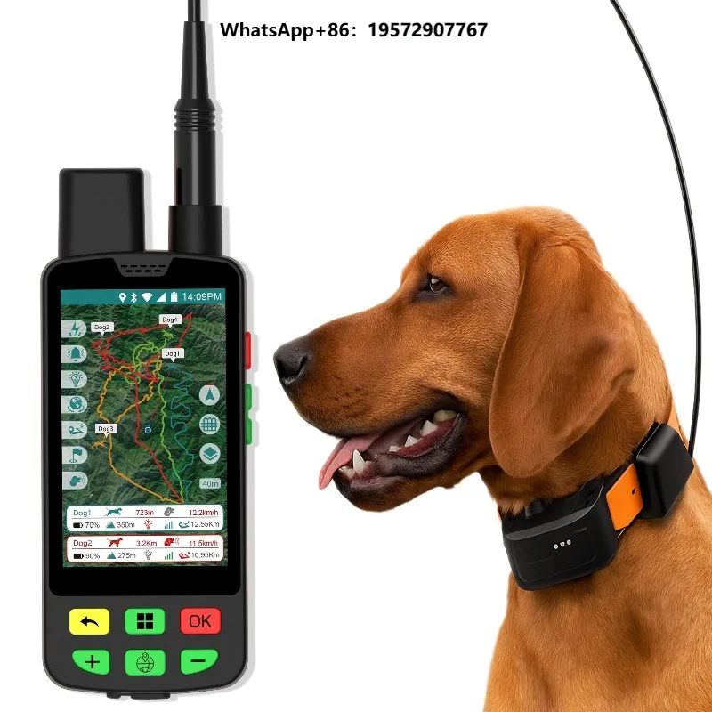 Gps Tracker for Dogs 15KM VHF+4G Dual-Network 20-Dog Real-Time Update 6800mAh Battery Capacity