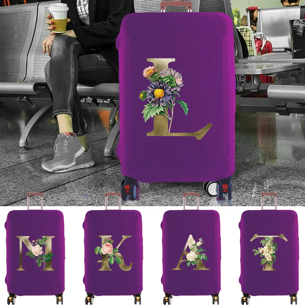 

Luggage Cover Protective Case Reusable 18-32inch Trolley Box Suitable Travel Accessories Dust Cover Golden Flower Series