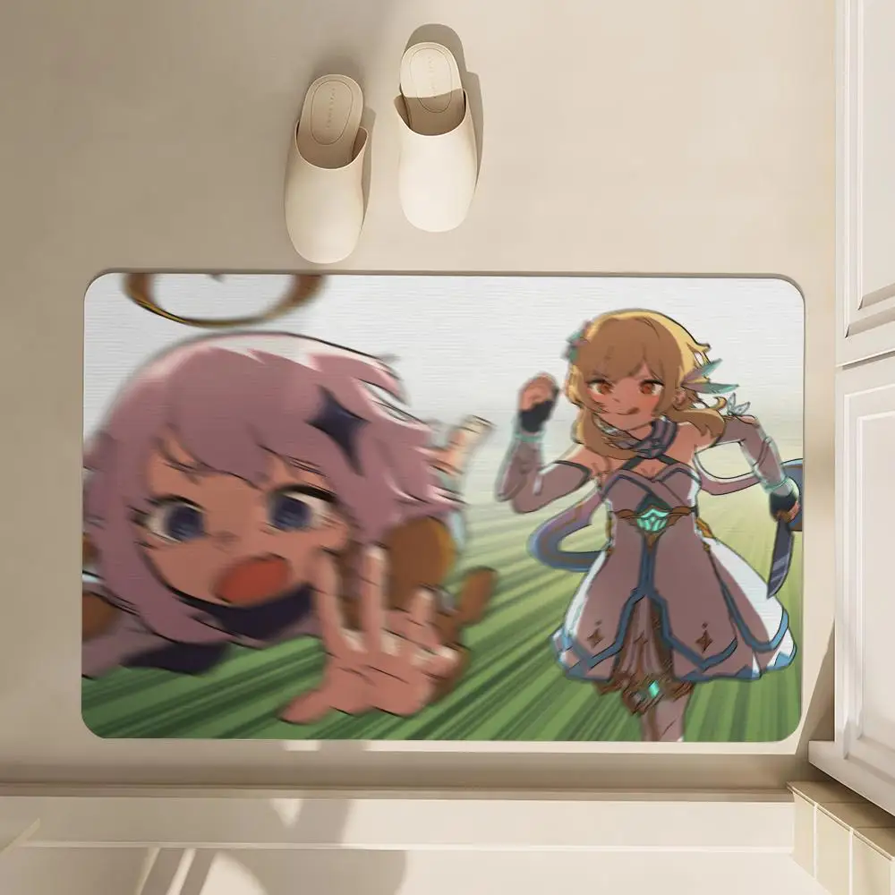 

Genshin Impact Floor Mat Soft Diatom Bathroom Absorbent Floor Mat, Toilet Of The Bathroom, Household Floor Mat, Door Mat Carpet