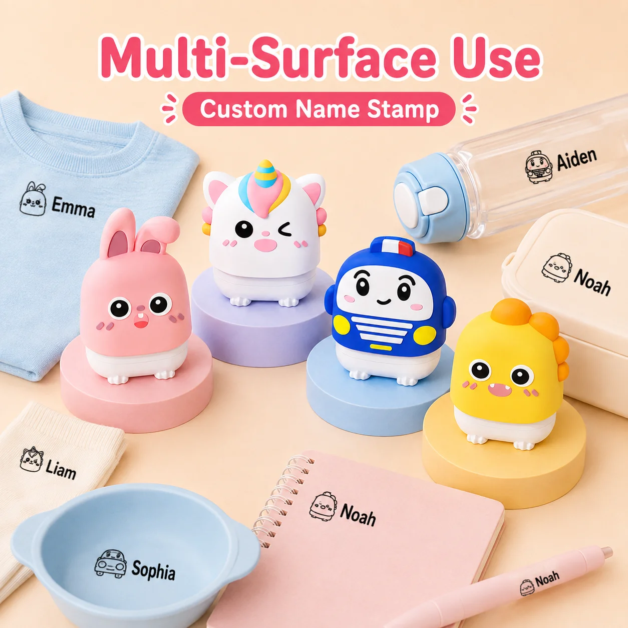 Self Inking Stamp - Tampon nominatif personnalisable, tampon auto-encreur étanche,