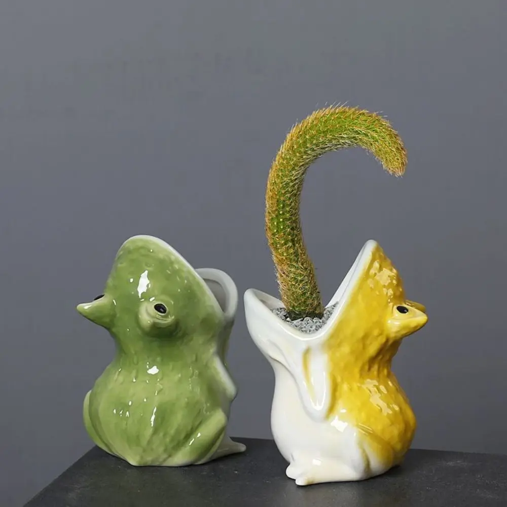 

Милый сочный цветочный горшок с животными, декоративный с дренажным отверстием, мультяшная ваза для цветов, ремесленная лягушка, подсвечник, подставка для сада