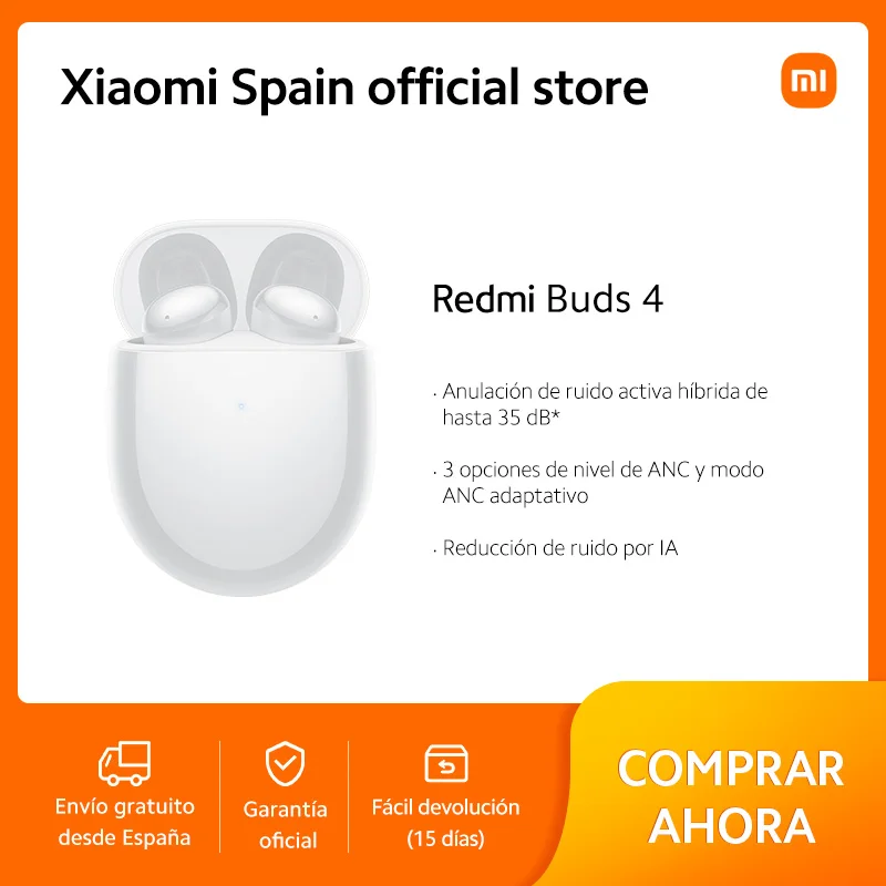 Oficial |   Redmi Buds 4, increíblemente silenciosos, la cancelación activa de ruido híbrida te acerca más a la música, reducción de ruido