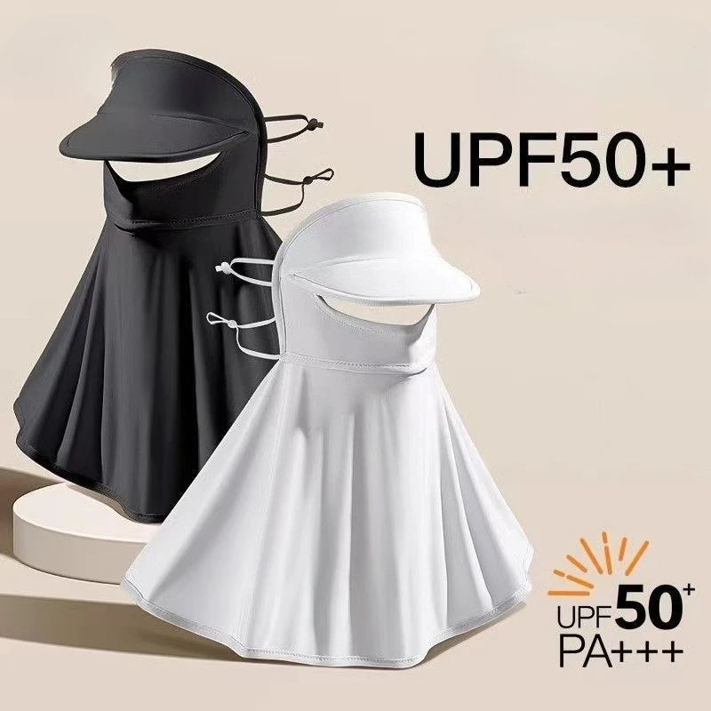 

Summer Full Face UV Protection Sun Shield Mask Ice Silk Material Integrated Hooded Cape for Cycling - Ultimate Sunblock Gear