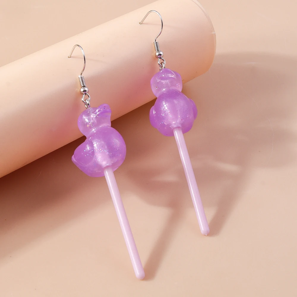 Aihua 30 Farben süße süße Lutscher-Ohrringe aus Kunstharz für Frauen, lustige Simulation, Lebensmittel, Süßigkeiten, Lutscher-Ohrringe, Schmuck, Geschenke – Detail 13