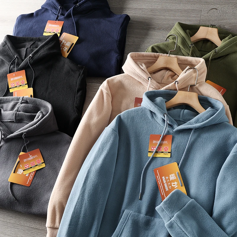 

Мужская свободная толстовка с капюшоном из двустороннего флиса, модная городская, зимняя, утепленная, теплая, с капюшоном, парная (для пар)