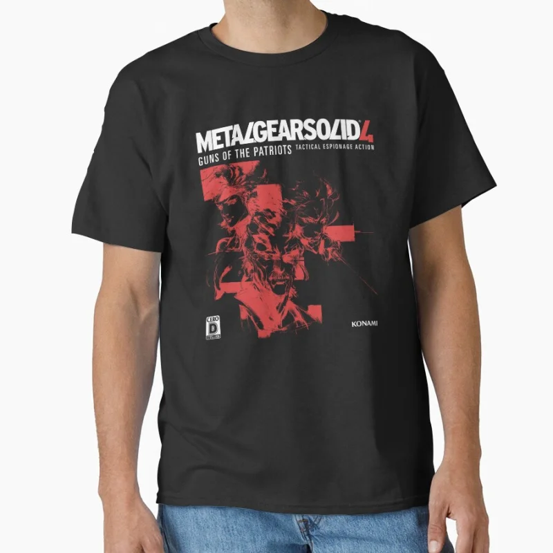 

MGS4 - Snake Meryl and Raiden Metal Gear Solid Kojima MGS Video game Gift T shirt for man Large size Tops Graphic Print Clothes