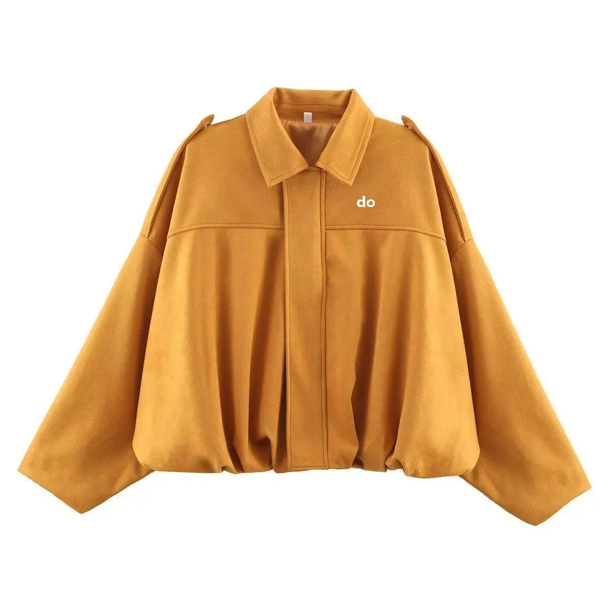 2026 Spring/Summer Leather Texture Collar Buttoned Zipper Pullover Jacket for Outdoor Fitness Wear or Sports Outfit