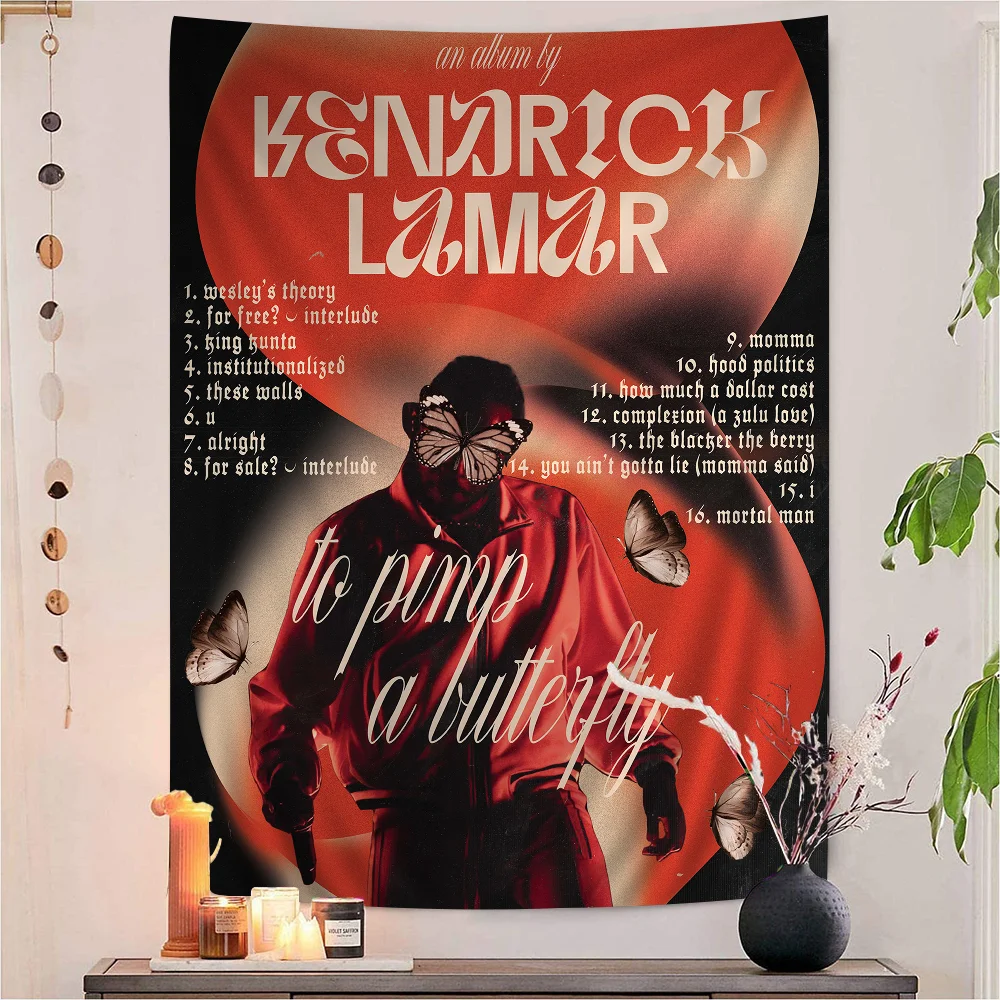 Kendrick Lamar DIY Wall Tapestry Hanging Tarot Hippie Wall Rugs Dorm Home Decor