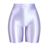 Pantalones cortos para mujer, medias con brillo aceitoso y brillante, ajustados, opacos, sexis, Capris de cintura alta, mallas ajustadas suaves y súper suaves