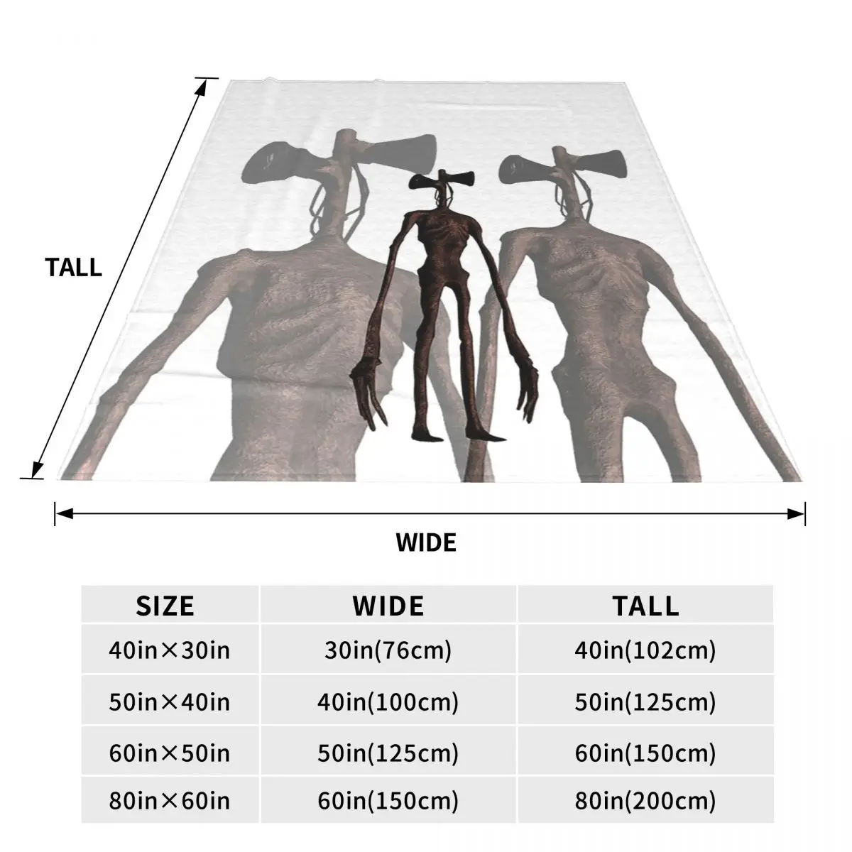 Siren Head Transhead Blanket Fleece Sofa Throw Blanket Multi-function for Home Bedroom Office Throws Bedspread Quilt