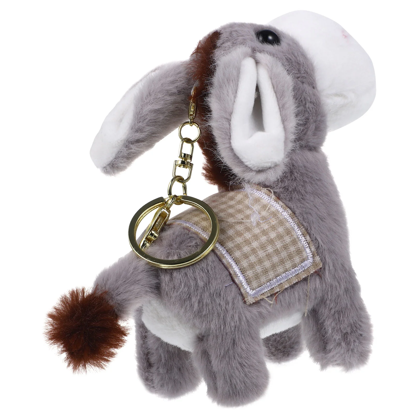 Keychain Donkey Plush Pendants Animal Charms Keychains Purse Hanging Ornaments Grey Bag Decor Lovely