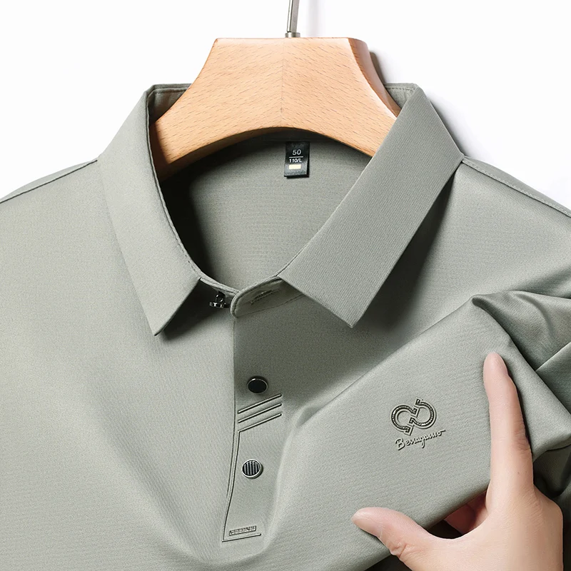 Luxury Brand Men's Polo Shirt Lapel T-Shirt Summer New Cool Letter Embroid Short Sleeve High End Casual Office Business Menswear
