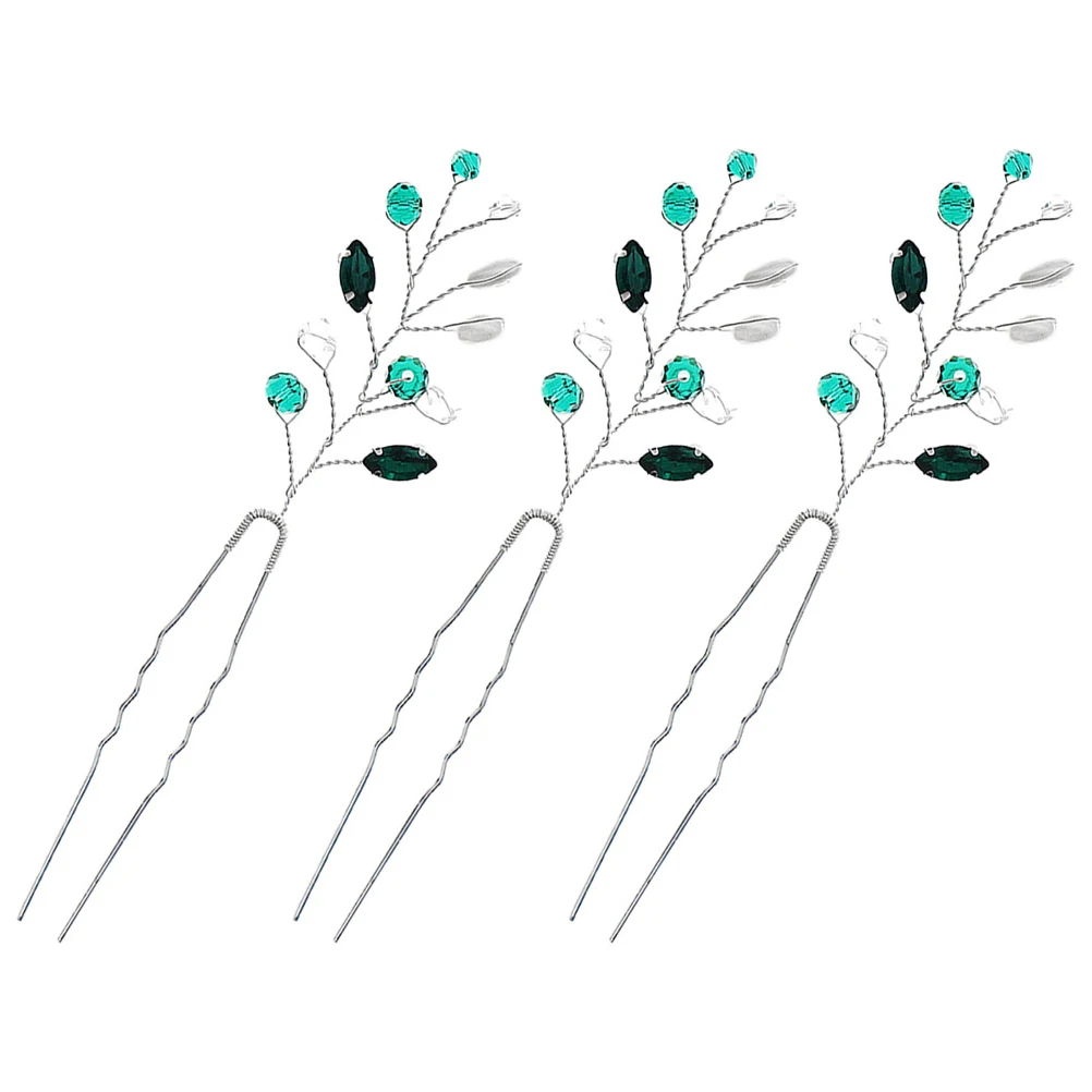 

3 pcs Bridal shaped Hairpin Rhinestones Wedding Rhinestone Hair Pin Wedding Accessories Girl Hairpins Bright Color Safe Material