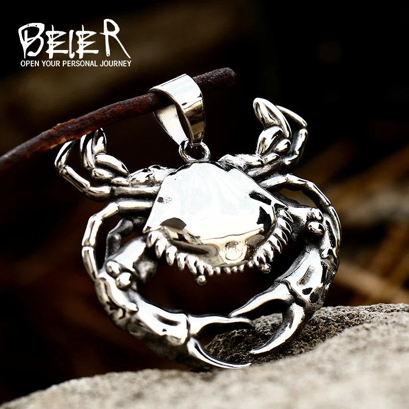 Beier 316L Stainless Steel Classic Octopus Crab Pendant Punk Whale Shark Deep Sea Beast High Quality Animal Jewelry LLBP8-367P