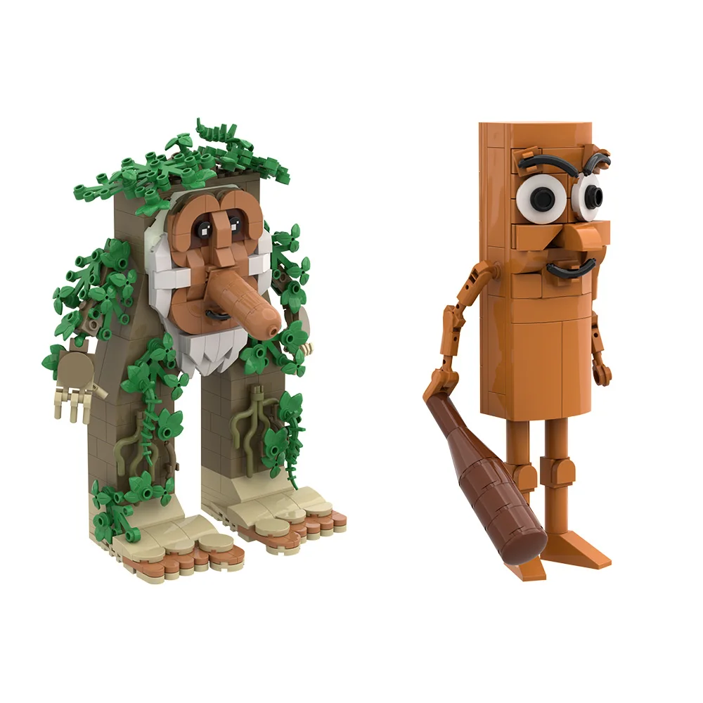 MOC Die AI Gehirn Verfallende Tiere Bausteine Modell Holz stick shark lange nase affe elefant Ziegel Spielzeug Kinder Geschenk