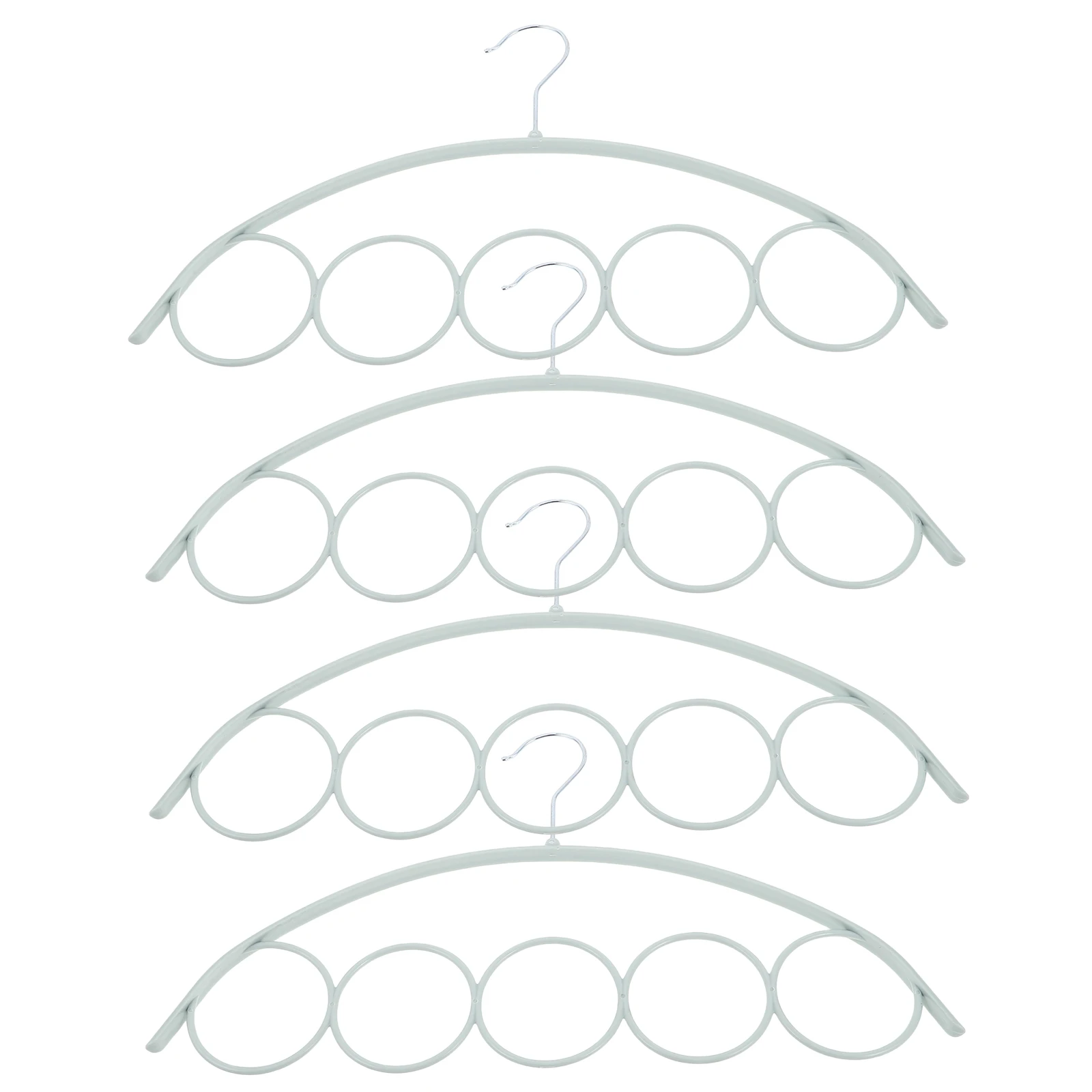 

4 Pcs Tie Rack Hanger for Closet Non-slip Scarf Holder Organizer Holders Hangers