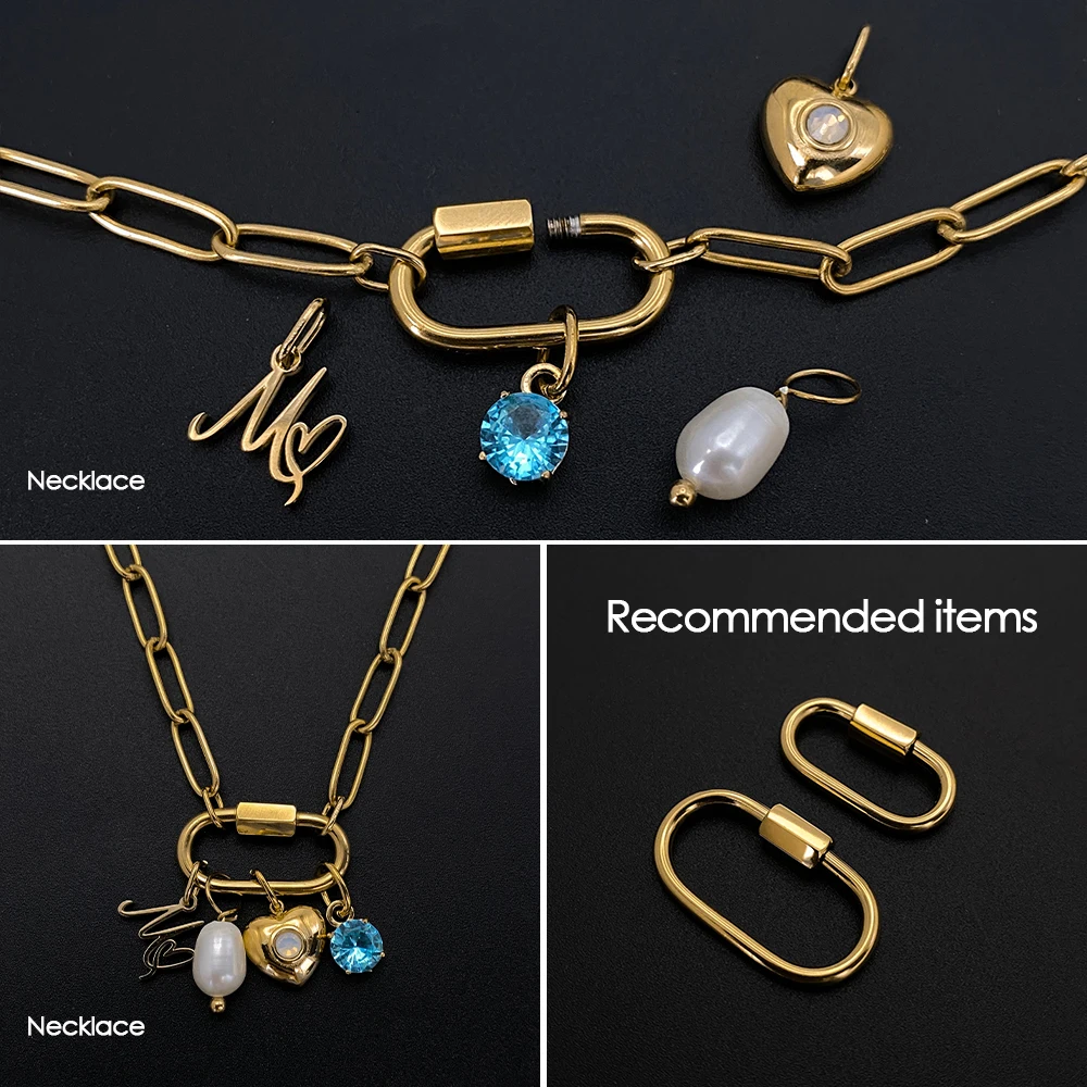 EManco الفولاذ المقاوم للصدأ الذهب U شكل المسمار قفل حلقة تسلق المشبك موصل عقد دي اي واي سوار صنع المجوهرات الملحقات