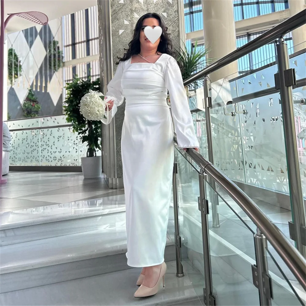 

ROYET Simple Classic Square Neck Long Sleeve Mermaid Evening Dress Ankle Length Elegant Prom Gown Customized New 2025