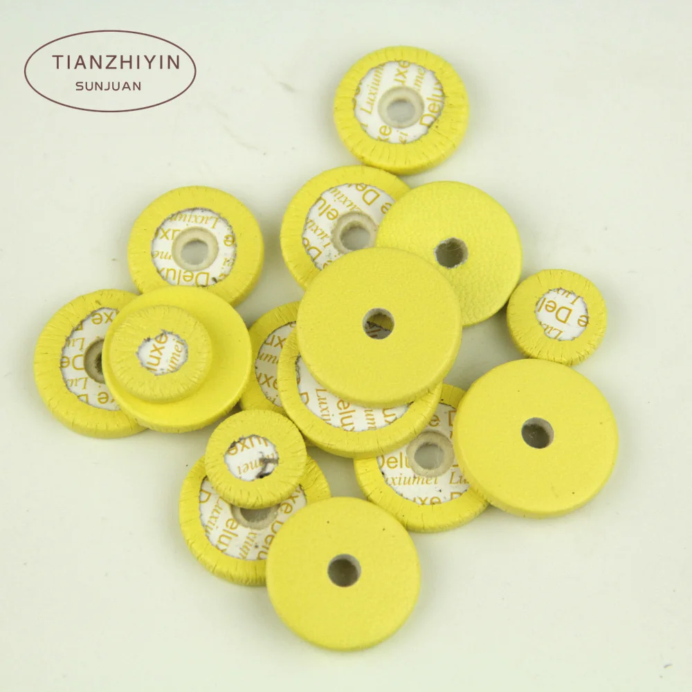 16 Yellow Open Hole Flute Pads Standard Size Sheepskin Casings Sound Hole Instrument Repair Parts