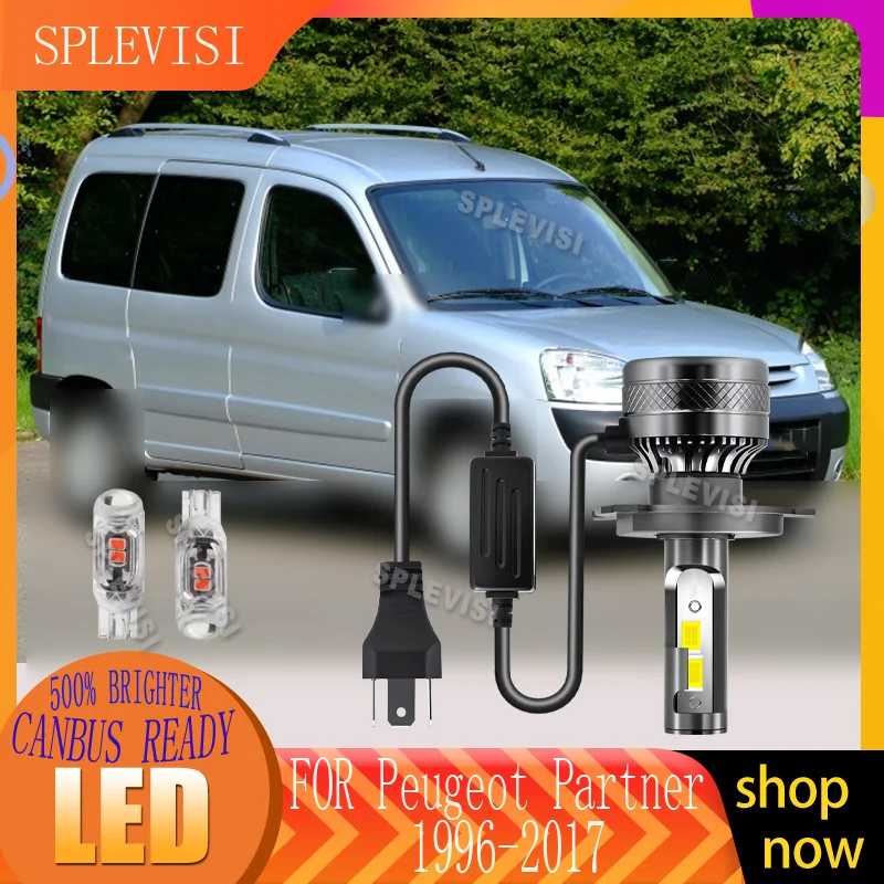 

rapid start-up time with newly upgraded LED H4 Hi Lo Beam bulbs For Peugeot Partner 1996 1997 1998 1999 2000 2001 2002 2003-2017