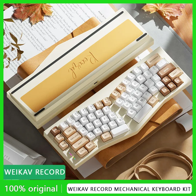 

Weikav Record Keyboard kit Computer Peripheral customized Mechanical Gasket Keyboard Wired 68record Aluminum Lump Alice Kit Rgb