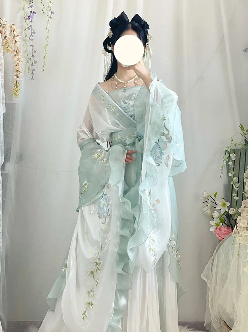 Hanfu Dress Women Ancient Chinese tradizionale Hanfu Set Female Fairy Cosplay Costume Outfit Summer Hanfu Ligiht Green Dress