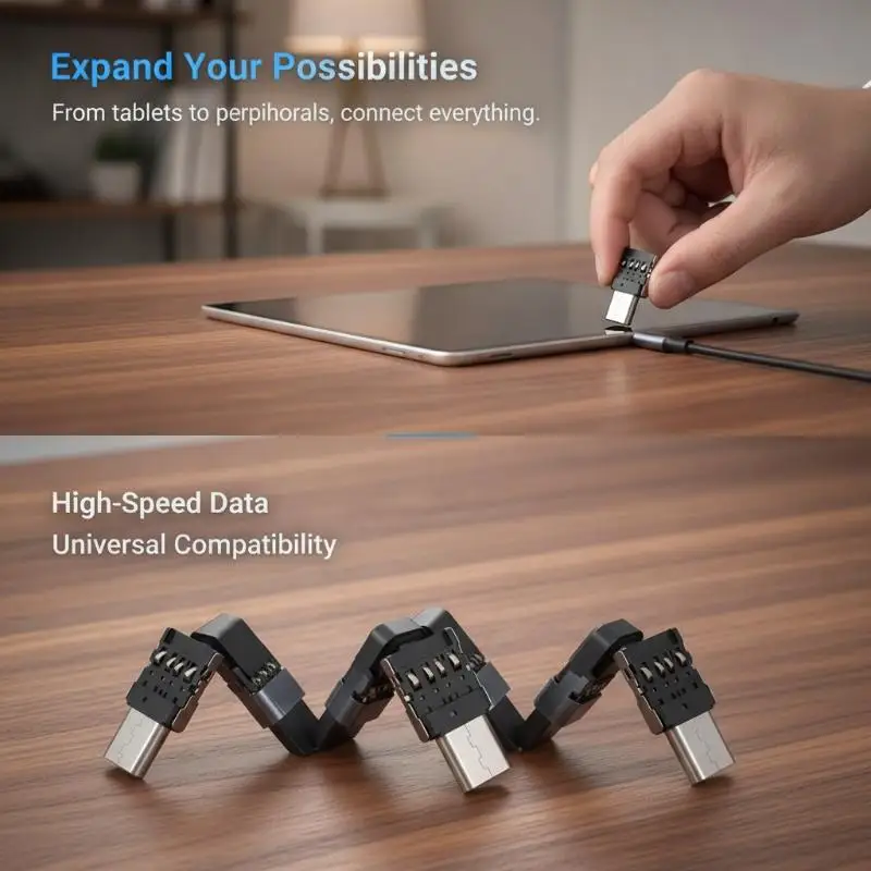 Multi-Pack OTG Micro USB Type C Adapter 1-10PCS USB-C Male to USB 2.0 Female Data Connector for Home Office Sharing