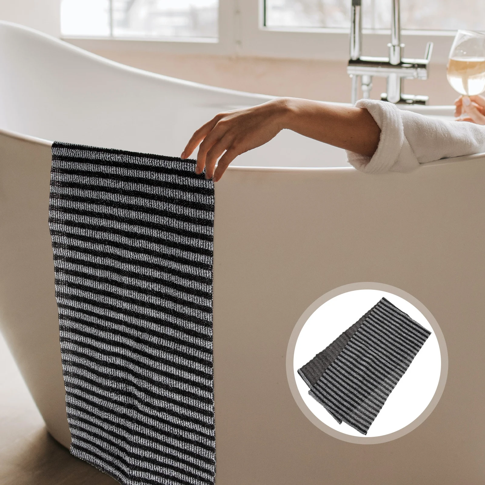 

1Pcs Jacquard Exfoliating Bath Towel Foldable Back Scrubber Long Strip Shower Towel Body Massage Washcloth Promotes Circulation