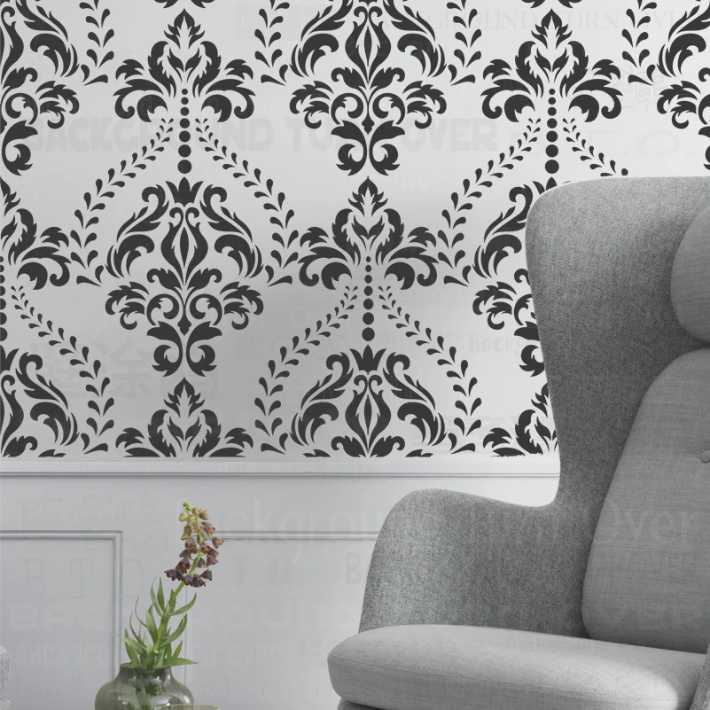 30cm - 70cm Stencil Wall For Painting Decor Plaster Decorative Decors Template Rococo Baroque Retro Luxury Vintage S004