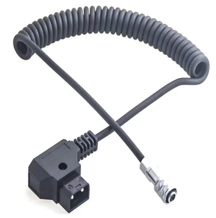 كابل طاقة D-Tap P Tap كابل ملفوف لكاميرا سينما الجيب BMPCC 4K Blackmagic وموصلات Dtap للبطارية مثبتة على شكل حرف V باللون الذهبي