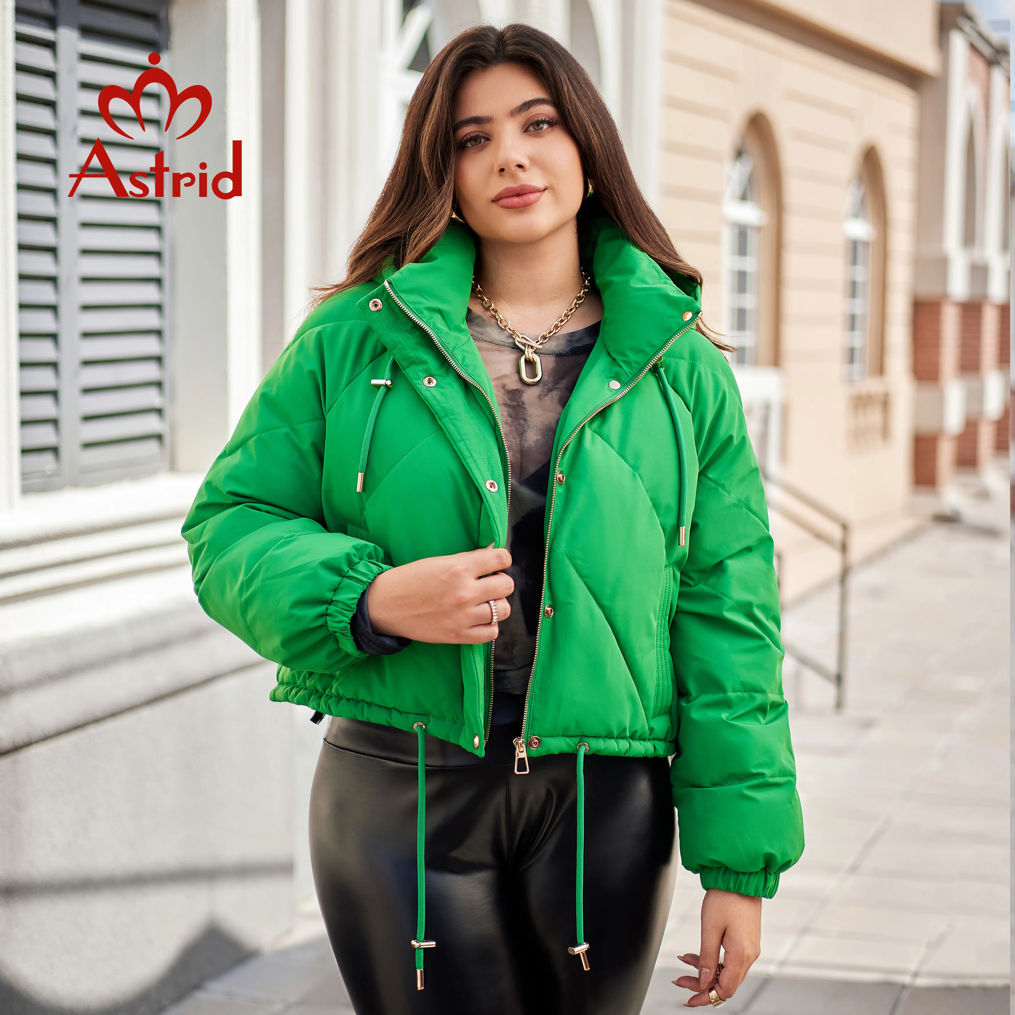 Astrid Women's Winter Down Jacket Plus Size Woman Clothing Fashion Short Coat Girl Thick Warm Hood Female Quilted Parka 30189