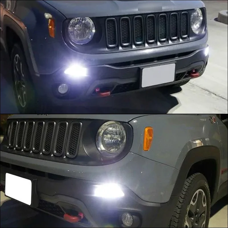 BMTxms 2Pcs P21/5W LED DRL Bulbs Daytime Running Light For 2015-up Jeep Renegade 12v 1157 led BAY15d Canbus 6000K Xenon White