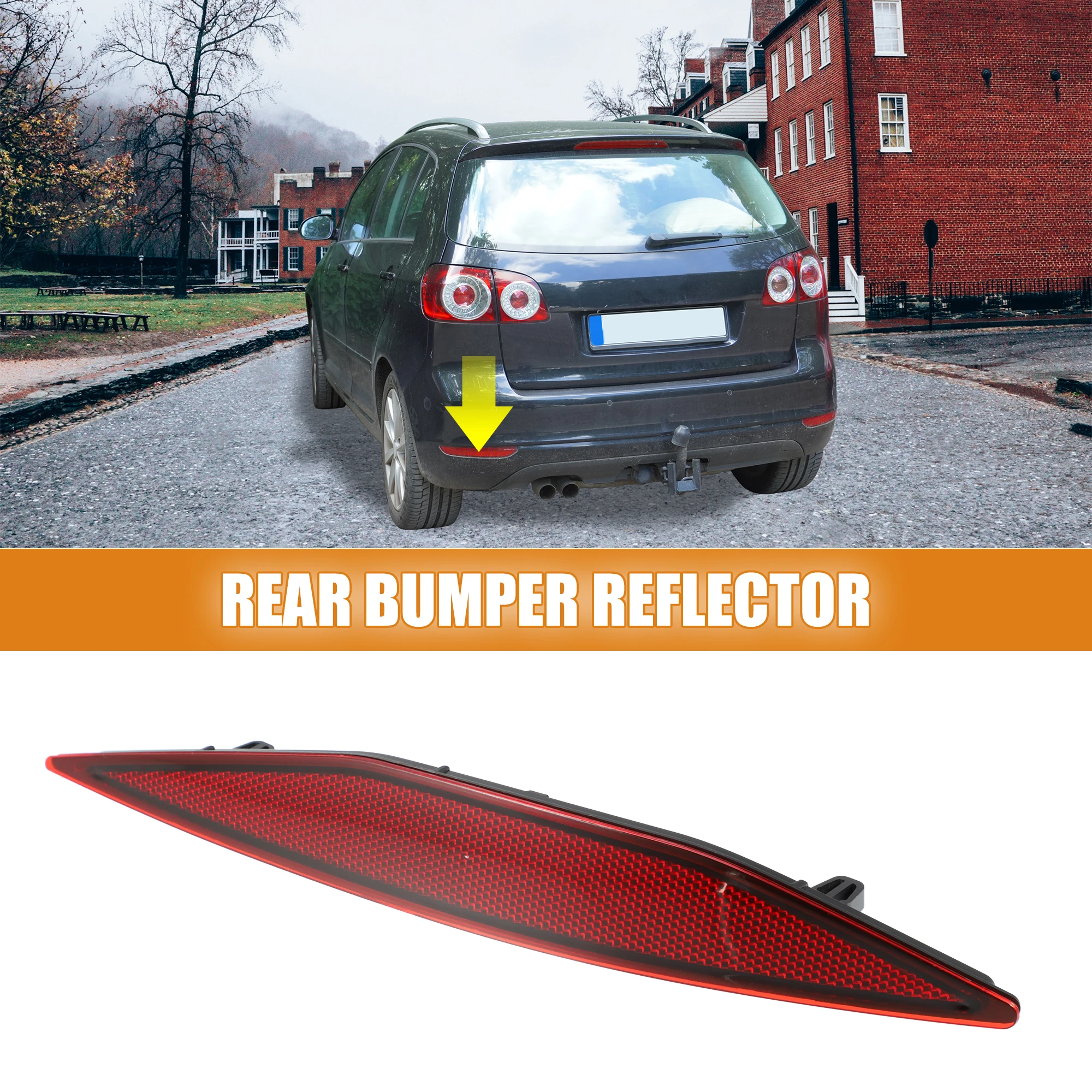 Uxcell Rear Left Right Bumper Reflector Light Cover 5G0945105 5G0945106 for Volkswagen Golf 1.8L M/T S Hatchback 2015 Red