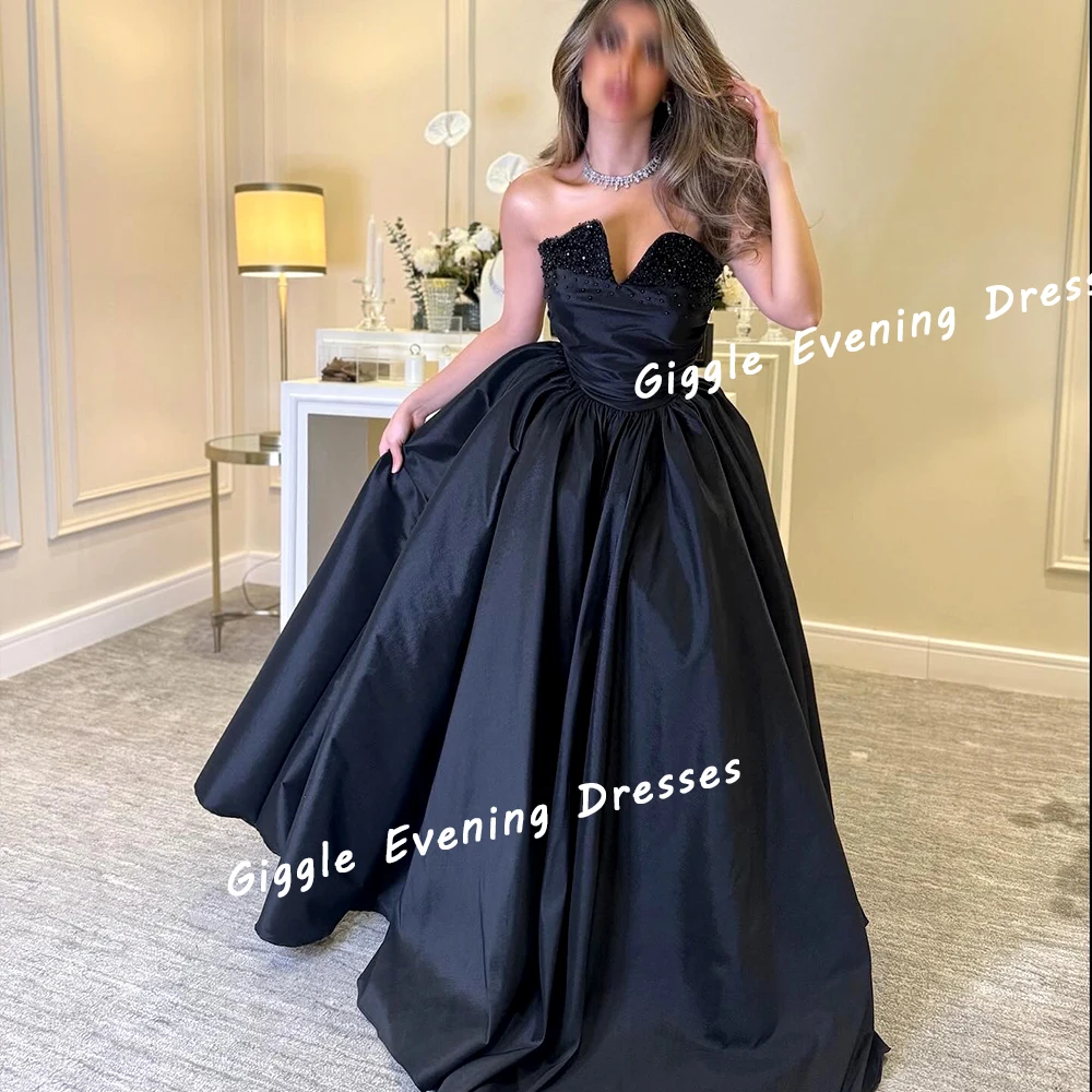 

Giggle Crepe Strapless Exquisite Beading Prom Gown Saudi Arab A-Line Elegance Floor-Length Evening Party Dresses for Women 2024